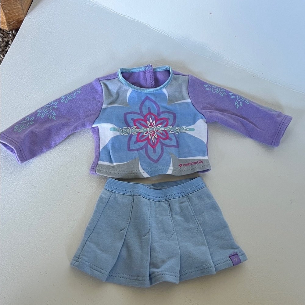 American Girl Blue and Purple Floral Set